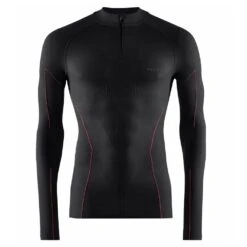 Nordic Thermal Underwear Falke Warm Zip Shirt Tight Fit Black Fuego