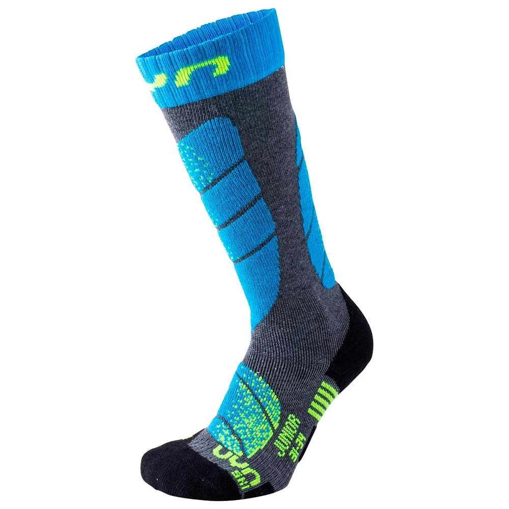 Socks Uyn Ski Junior Medium Grey Melange Turquoise 3 Socks Uyn Ski Junior Medium Grey Melange Turquoise
