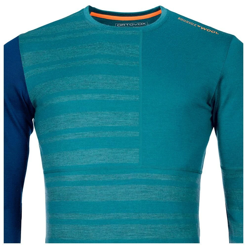 Technical Underwear Ortovox 185 Rock'n'wool Long Sleeve M Pacific Green 4 Technical Underwear Ortovox 185 Rock'n'wool Long Sleeve M Pacific Green - Image 2