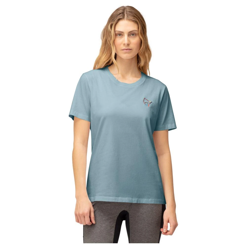 Tee-Shirt Norrona 29 Cotton Vikinghead Embroidery W's Tourmaline 5 Tee-Shirt Norrona 29 Cotton Vikinghead Embroidery W's Tourmaline - Image 3