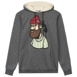Sweatshirt Picture Mopsa Plush Hoodie Dark Grey Melange