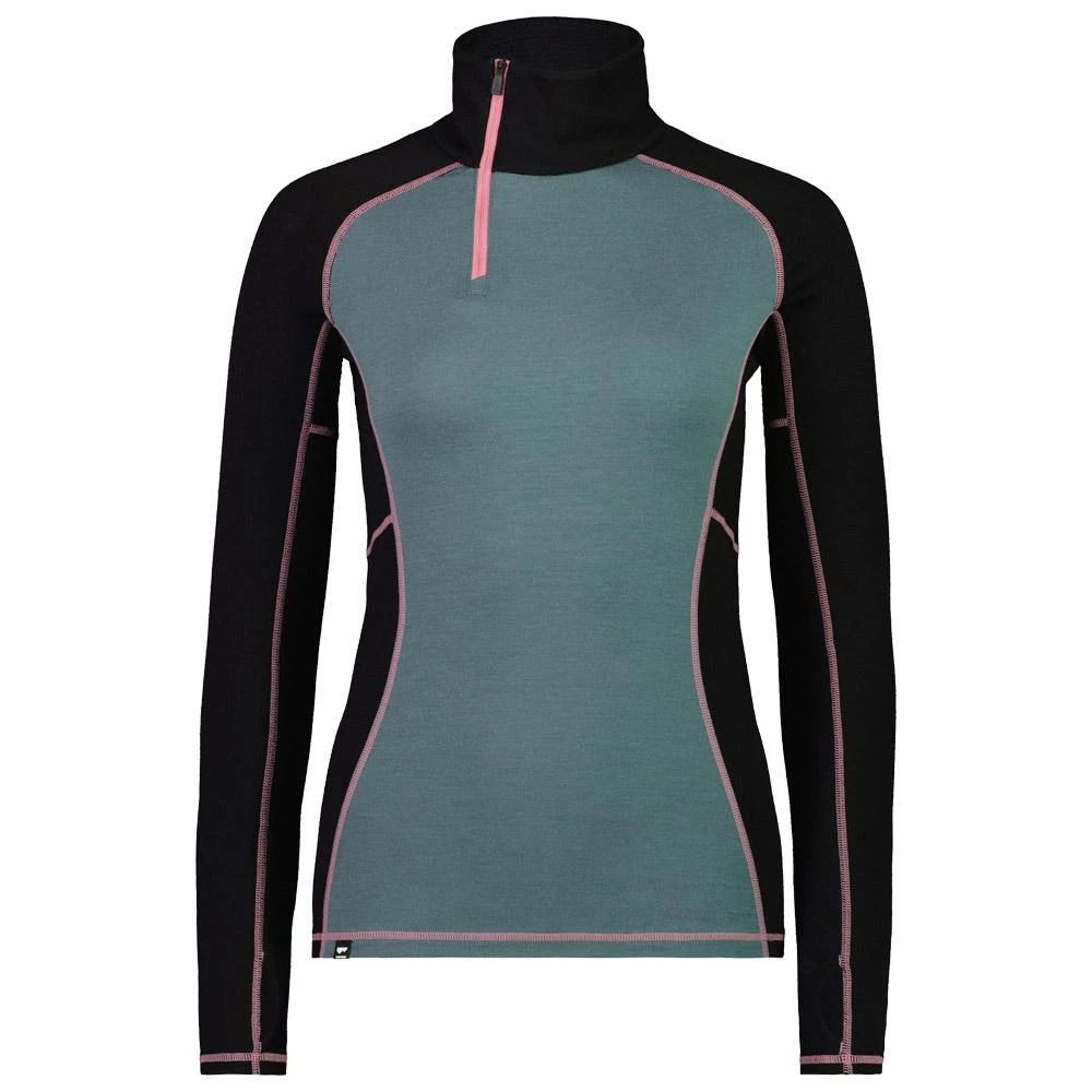 Technical Underwear Mons Royale Europe W's Olympus Half Zip Burnt Sage Black 3 Technical Underwear Mons Royale Europe W's Olympus Half Zip Burnt Sage Black