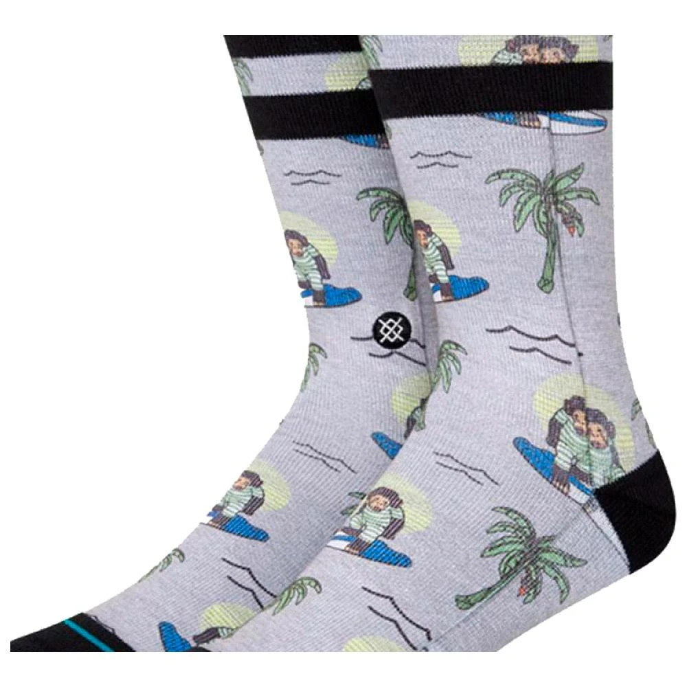 Socks Stance Crew Sock Surfing Monkey Grey 4 Socks Stance Crew Sock Surfing Monkey Grey - Image 2