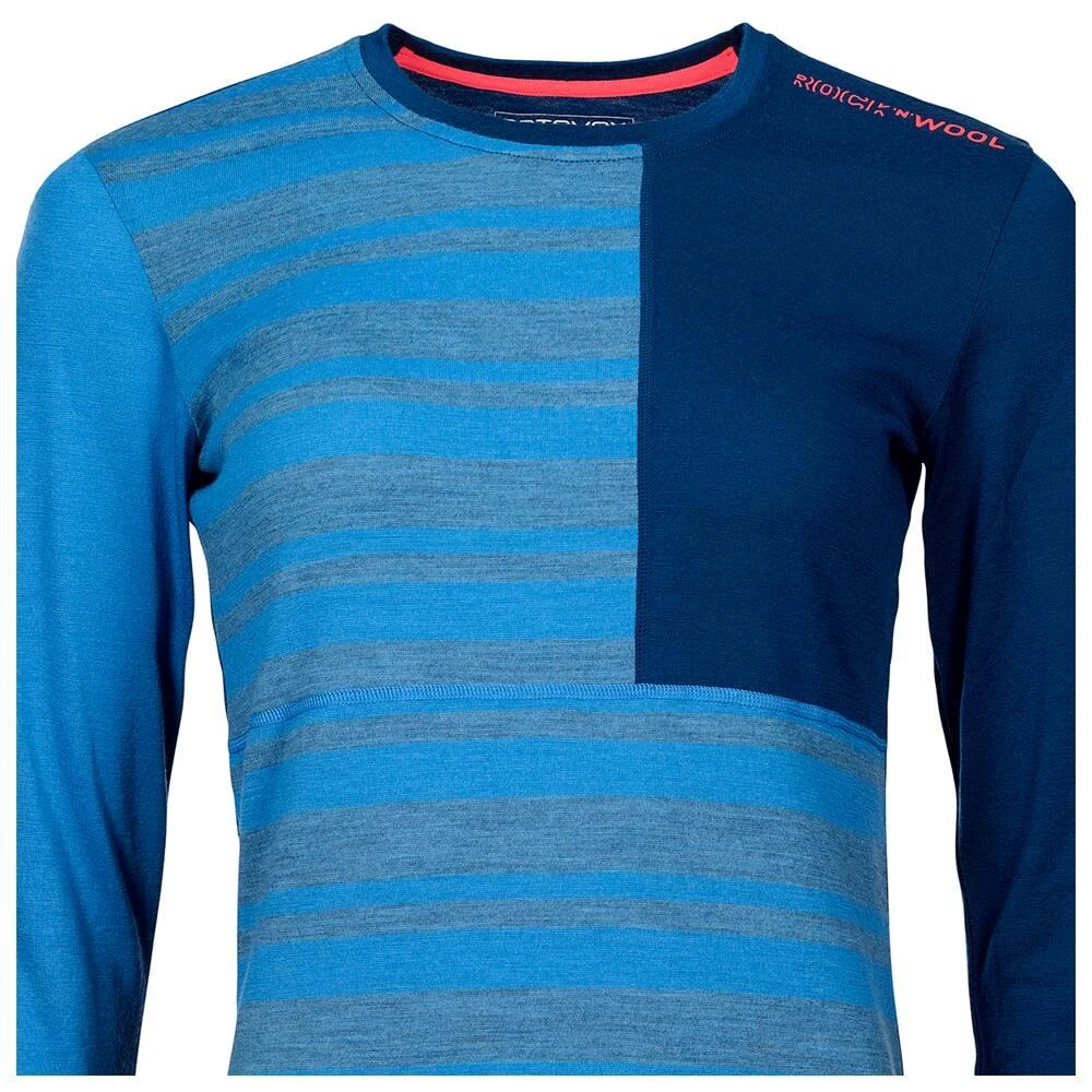 Technical Underwear Ortovox 185 Rock'n'wool Long Sleeve W Sky Blue 4 Technical Underwear Ortovox 185 Rock'n'wool Long Sleeve W Sky Blue - Image 2