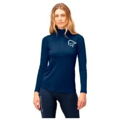 Technical Underwear Norrona PureUll Zip Neck W Indigo Night