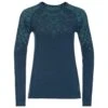 Technical Underwear Odlo Kinship PW 200 BL Top Crew Neck LS Wmn Blue Wing Teal Melange