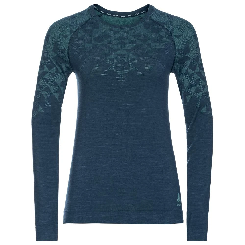 Technical Underwear Odlo Kinship PW 200 BL Top Crew Neck LS Wmn Blue Wing Teal Melange 3 Technical Underwear Odlo Kinship PW 200 BL Top Crew Neck LS Wmn Blue Wing Teal Melange